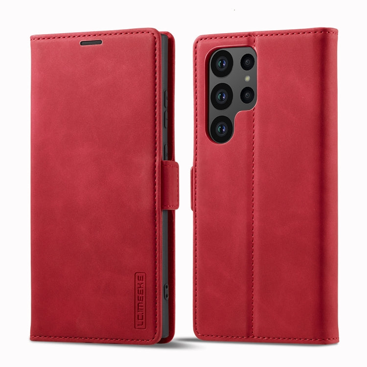 For Samsung Galaxy S24 Ultra 5G LC.IMEEKE Strong Magnetism Microfiber Leather Phone Case(Red) - Galaxy S24 Ultra 5G Cases by LC.IMEEKE | Online Shopping UK | buy2fix