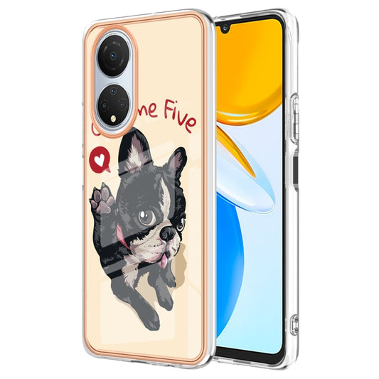 For Honor X7 Electroplating Marble Dual-side IMD Phone Case(Lucky Dog) - Honor Cases by buy2fix | Online Shopping UK | buy2fix