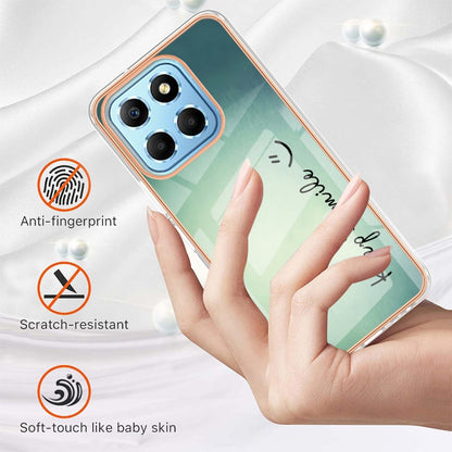 For Honor X8 5G / X6 4G Electroplating Marble Dual-side IMD Phone Case(Smile) - Honor Cases by buy2fix | Online Shopping UK | buy2fix