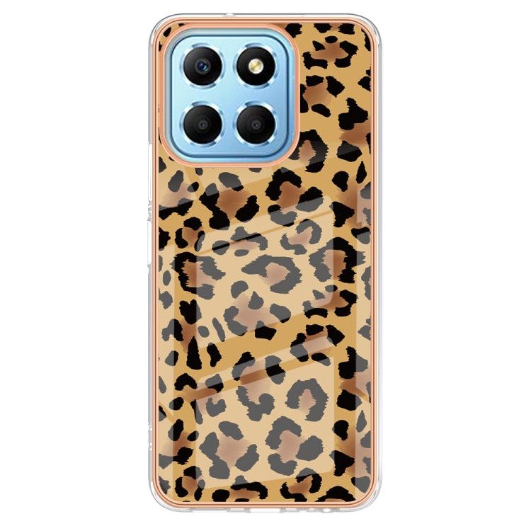 For Honor X8 5G / X6 4G Electroplating Marble Dual-side IMD Phone Case(Leopard Print) - Honor Cases by buy2fix | Online Shopping UK | buy2fix