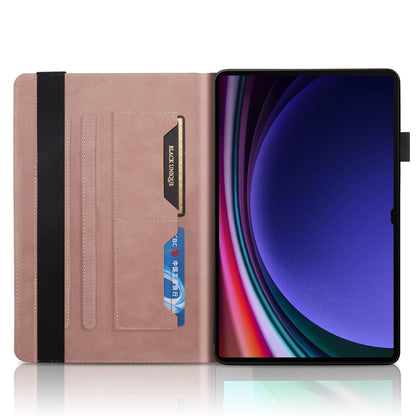 For Samsung Galaxy Tab S9 Ultra Life Tree Series Horizontal Flip Leather Tablet Case(Rose Gold) - Galaxy Tab S9 Ultra Cases by buy2fix | Online Shopping UK | buy2fix