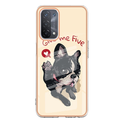 For OPPO A74 / A93 5G / A54 5G / A93s 5G Electroplating Marble Dual-side IMD Phone Case(Lucky Dog) - OPPO Cases by buy2fix | Online Shopping UK | buy2fix