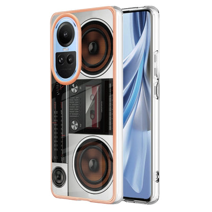 For OPPO Reno10 5G Global Electroplating Marble Dual-side IMD Phone Case(Retro Radio) - OPPO Cases by buy2fix | Online Shopping UK | buy2fix