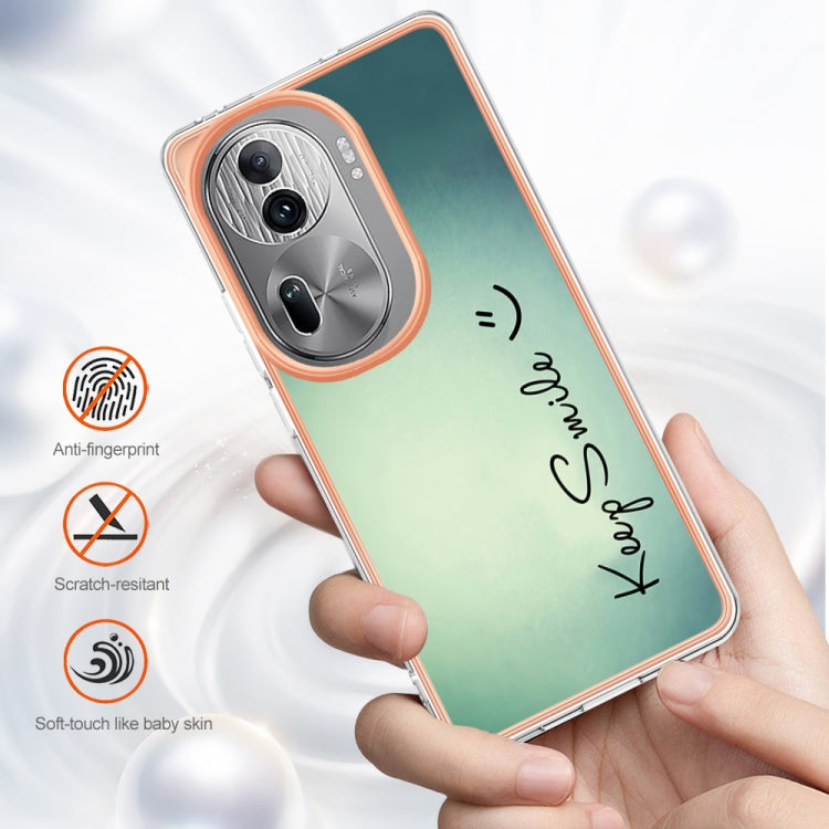 For OPPO Reno11 Pro 5G Global Electroplating Marble Dual-side IMD Phone Case(Smile) - Reno11 Pro Cases by buy2fix | Online Shopping UK | buy2fix