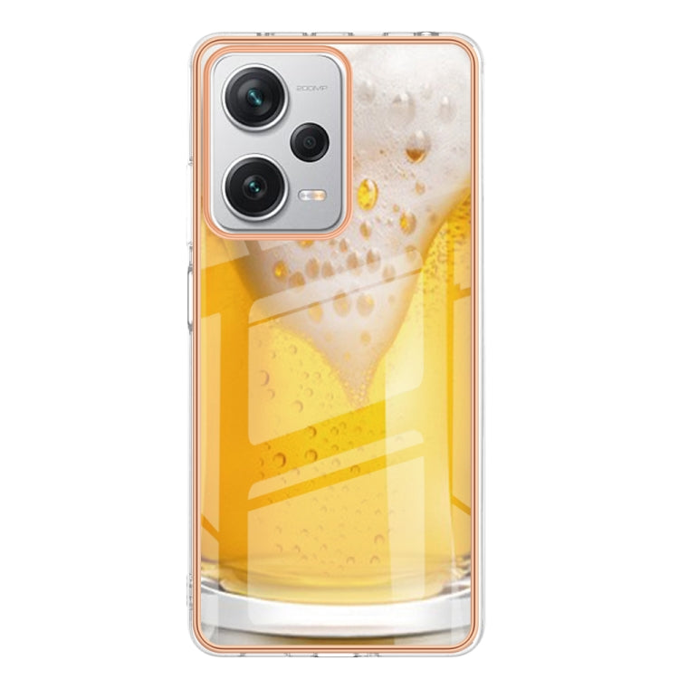 For Xiaomi Redmi Note 12 Pro+ Global Electroplating Marble Dual-side IMD Phone Case(Draft Beer) - Xiaomi Cases by buy2fix | Online Shopping UK | buy2fix