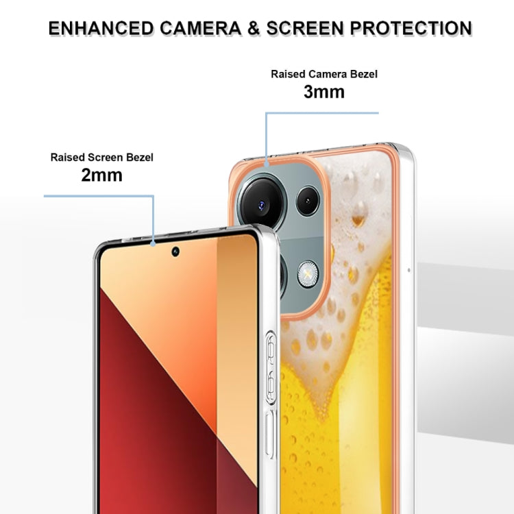 For Xiaomi Redmi Note 13 Pro 4G/Poco M6 Pro 4G Electroplating Marble Dual-side IMD Phone Case(Draft Beer) - Note 13 Pro Cases by buy2fix | Online Shopping UK | buy2fix