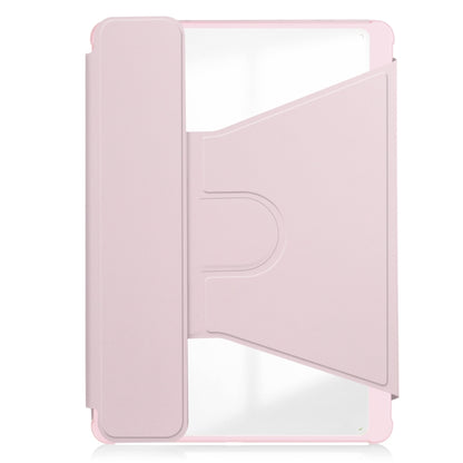 For Samsung Galaxy Tab A9+ 360 Rotation Transparent Smart Leather Case with Keyboard(Pink) - Galaxy Tab A9+ by buy2fix | Online Shopping UK | buy2fix