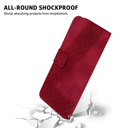 For Samsung Galaxy S23 5G 7-shaped Embossed Leather Phone Case(Red) - Galaxy S23 5G Cases by buy2fix | Online Shopping UK | buy2fix