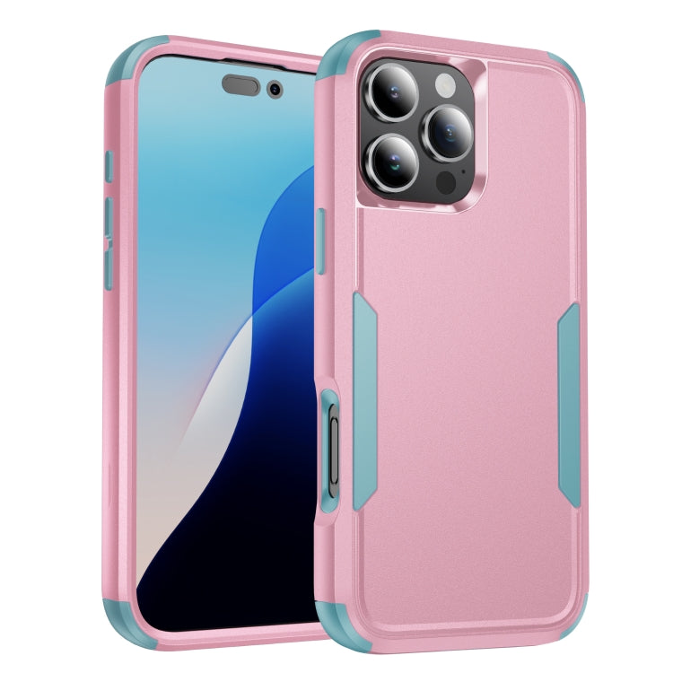 For iPhone 16 Pro Commuter Shockproof TPU + PC Phone Case(Pink+Grey Green) - iPhone 16 Pro Cases by buy2fix | Online Shopping UK | buy2fix