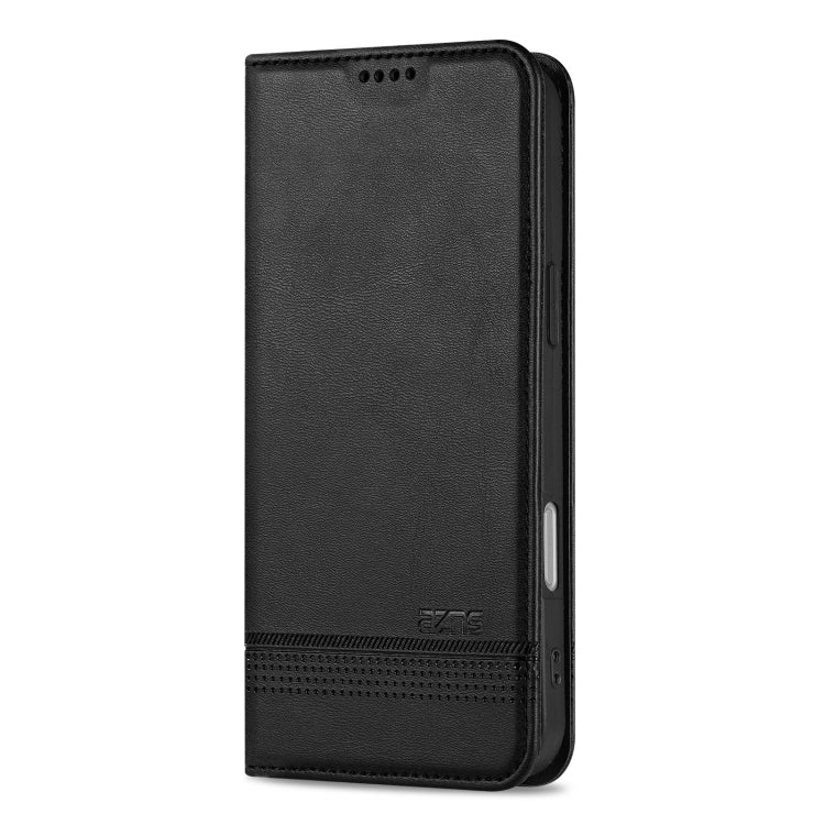 For iPhone 16 AZNS Magnetic Calf Texture Flip Leather Phone Case(Black) - iPhone 16 Cases by AZNS | Online Shopping UK | buy2fix