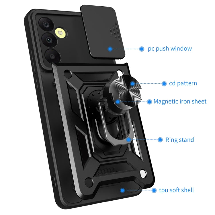 For Samsung Galaxy A25 5G Sliding Camera Cover Design TPU+PC Phone Case(Blue) - Galaxy Phone Cases by buy2fix | Online Shopping UK | buy2fix