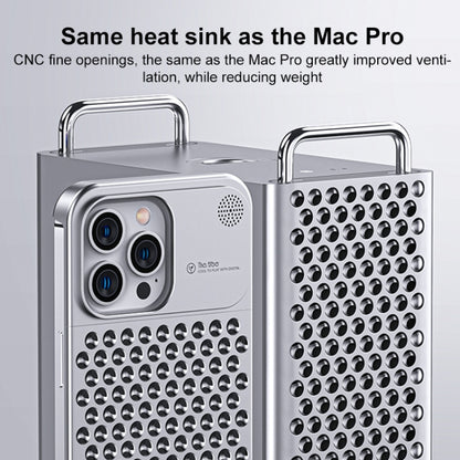 For iPhone 14 Pro Aromatherapy Aluminum Alloy Cooling Phone Case(Grey) - iPhone 14 Pro Cases by buy2fix | Online Shopping UK | buy2fix