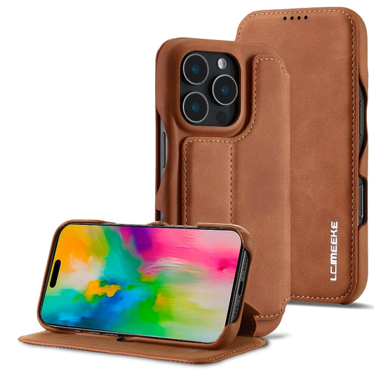 For iPhone 16 Pro Max LC.IMEEKE Hon Ancient Series Flip Leather Phone Case(Brown) - iPhone 16 Pro Max Cases by LC.IMEEKE | Online Shopping UK | buy2fix