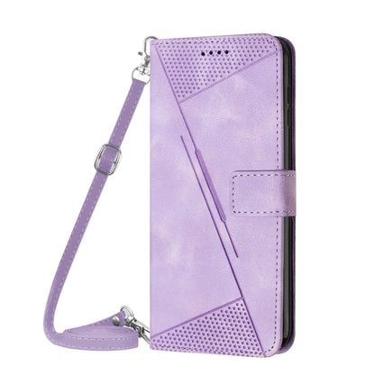 For OnePlus 11 Dream Triangle Leather Phone Case with Lanyard(Purple) - OnePlus Cases by buy2fix | Online Shopping UK | buy2fix