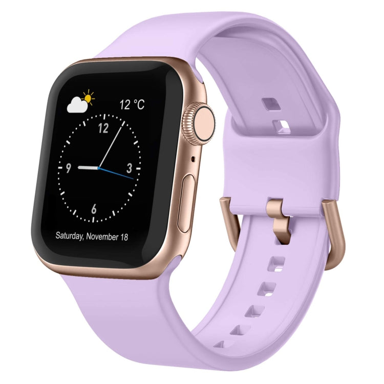 For Apple Watch Series 4 44mm Pin Buckle Silicone Watch Band(Lavender) - Watch Bands by buy2fix | Online Shopping UK | buy2fix