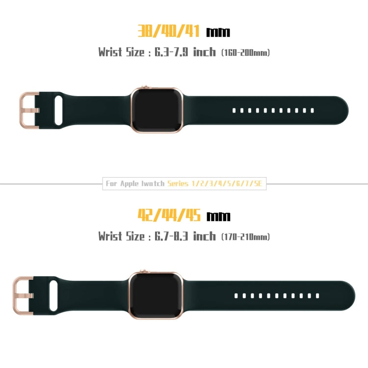 For Apple Watch 38mm Pin Buckle Silicone Watch Band(Dark Green) - Watch Bands by buy2fix | Online Shopping UK | buy2fix