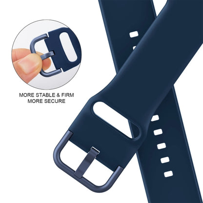 For Apple Watch Series 9 41mm Pin Buckle Silicone Watch Band(Abyss Blue) - Watch Bands by buy2fix | Online Shopping UK | buy2fix