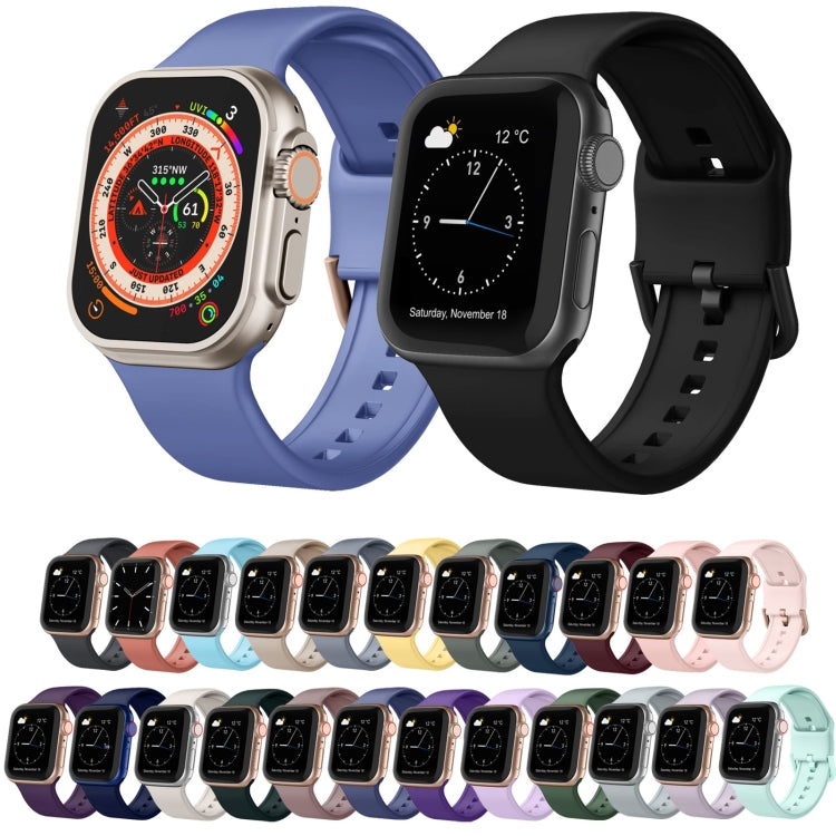 For Apple Watch 5 44mm Pin Buckle Silicone Watch Band(Purple) - Watch Bands by buy2fix | Online Shopping UK | buy2fix