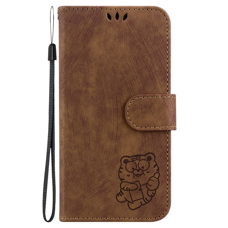 For iPhone 16 Pro Max Little Tiger Embossed Leather Phone Case(Brown) - iPhone 16 Pro Max Cases by buy2fix | Online Shopping UK | buy2fix