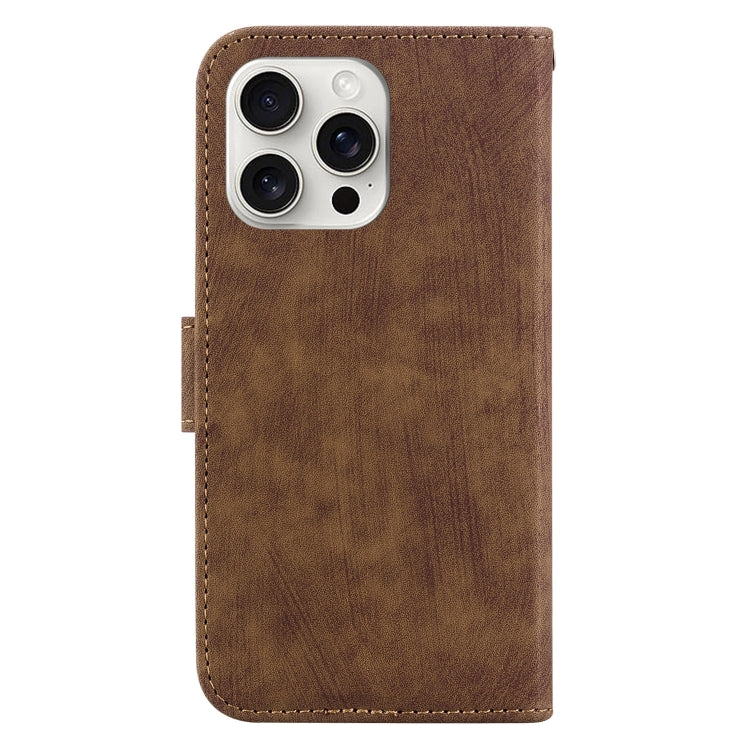 For iPhone 16 Pro Max Little Tiger Embossed Leather Phone Case(Brown) - iPhone 16 Pro Max Cases by buy2fix | Online Shopping UK | buy2fix