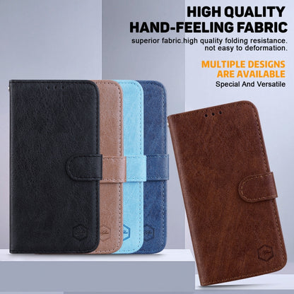 For iPhone 16 Skin Feeling Oil Leather Texture PU + TPU Phone Case(Brown) - iPhone 16 Cases by buy2fix | Online Shopping UK | buy2fix