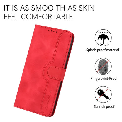 For iPhone 16 Pro Heart Pattern Skin Feel Leather Phone Case(Red) - iPhone 16 Pro Cases by buy2fix | Online Shopping UK | buy2fix