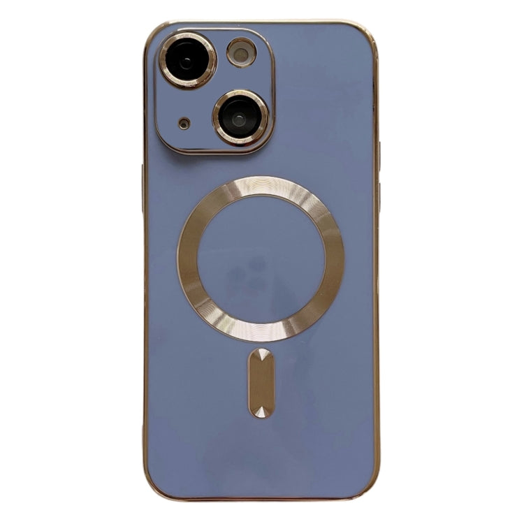 For iPhone 15 Plus Magsafe Plating TPU Phone Case with Lens Film(Light Blue) - iPhone 15 Plus Cases by buy2fix | Online Shopping UK | buy2fix