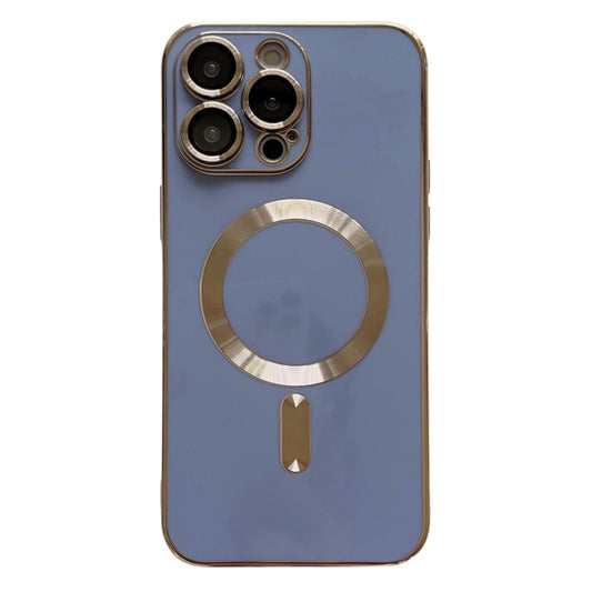 For iPhone 15 Pro Magsafe Plating TPU Phone Case with Lens Film(Light Blue) - iPhone 15 Pro Cases by buy2fix | Online Shopping UK | buy2fix