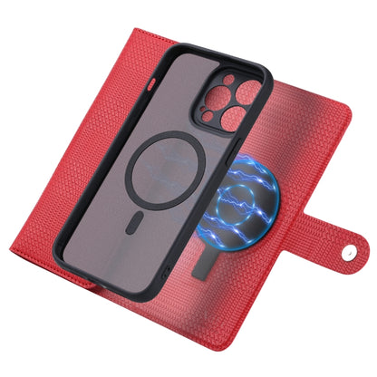 For iPhone 13 ViLi GHB Series MagSafe Magnetic Zipper Leather Phone Case(Red) - iPhone 13 Cases by ViLi | Online Shopping UK | buy2fix