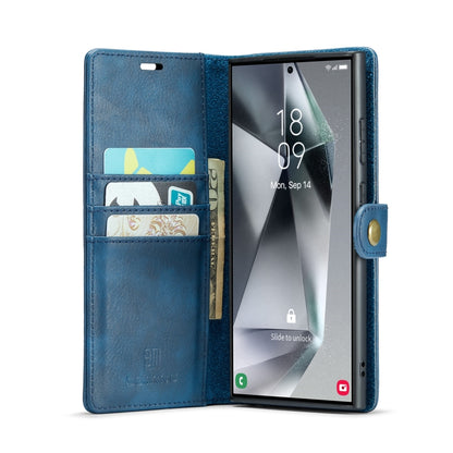 For Samsung Galaxy S24 Ultra 5G DG.MING Crazy Horse Texture Detachable Magnetic Leather Case(Blue) - Galaxy S24 Ultra 5G Cases by DG.MING | Online Shopping UK | buy2fix