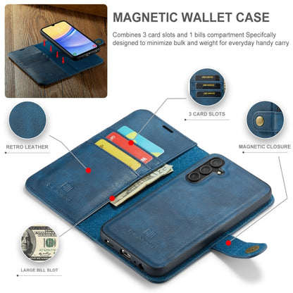 For Samsung Galaxy A15 5G / A15 4G DG.MING Crazy Horse Texture Detachable Magnetic Leather Case(Blue) - Galaxy Phone Cases by DG.MING | Online Shopping UK | buy2fix