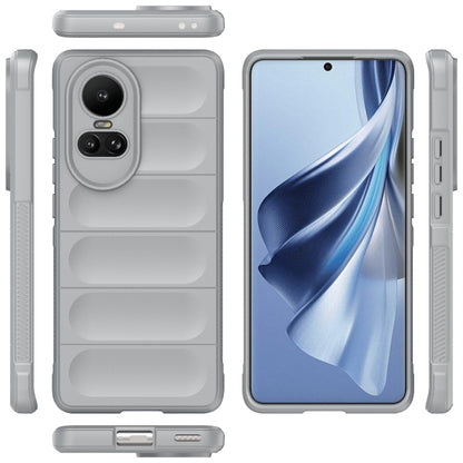 For OPPO Reno10 5G Global Magic Shield TPU + Flannel Phone Case(Grey) - OPPO Cases by buy2fix | Online Shopping UK | buy2fix