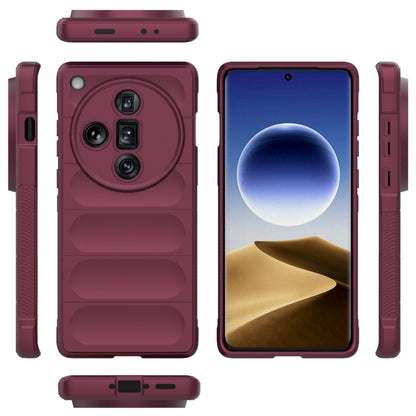 For OPPO Find X7 Ultra 5G Magic Shield TPU + Flannel Phone Case(Wine Red) - Find X7 Ultra Cases by buy2fix | Online Shopping UK | buy2fix