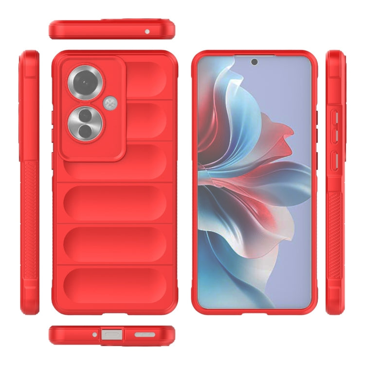 For OPPO Reno11 F 5G Global Magic Shield TPU + Flannel Phone Case(Red) - Reno11 F Cases by buy2fix | Online Shopping UK | buy2fix