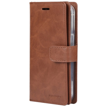 For iPhone 15 Pro Max GOOSPERY MANSOOR DIARY 9 Card Slots Leather Phone Case(Brown) - iPhone 15 Pro Max Cases by GOOSPERY | Online Shopping UK | buy2fix