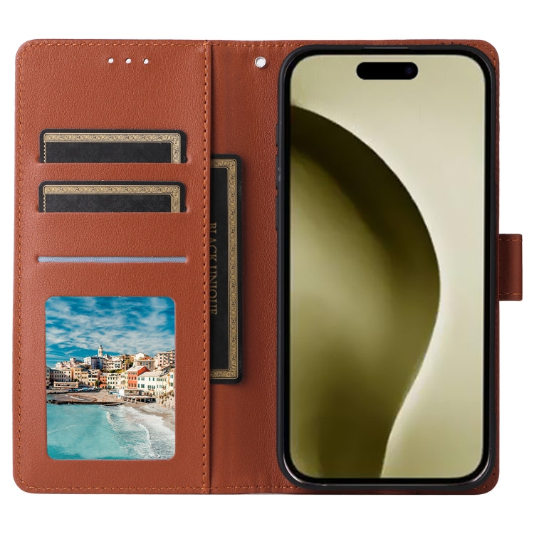 For iPhone 16 Pro Multifunctional Horizontal Flip Leather Phone Case with Three Card Slots(Brown) - iPhone 16 Pro Cases by buy2fix | Online Shopping UK | buy2fix