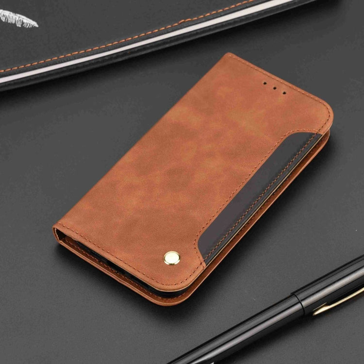 For iPhone 16 Pro Max Skin Feel Splicing Leather Phone Case(Brown) - iPhone 16 Pro Max Cases by buy2fix | Online Shopping UK | buy2fix