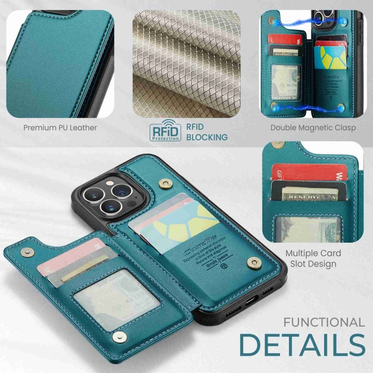 For iPhone 13 Pro Max CaseMe C22 Card Slots Holder RFID Anti-theft Phone Case(Blue Green) - iPhone 13 Pro Max Cases by CaseMe | Online Shopping UK | buy2fix