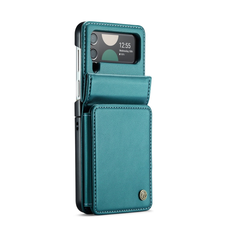 For Samsung Galaxy Z Flip3 5G CaseMe C22 PC+TPU Business Style RFID Anti-theft Leather Phone Case(Blue Green) - Galaxy Phone Cases by CaseMe | Online Shopping UK | buy2fix