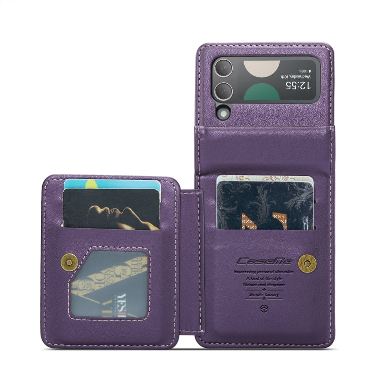 For Samsung Galaxy Z Flip3 5G CaseMe C22 PC+TPU Business Style RFID Anti-theft Leather Phone Case(Purple) - Galaxy Phone Cases by CaseMe | Online Shopping UK | buy2fix