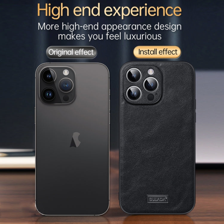 For iPhone 16 Plus SULADA Shockproof TPU Hybrid Handmade Leather Phone Case(Brown) - iPhone 16 Plus Cases by SULADA | Online Shopping UK | buy2fix