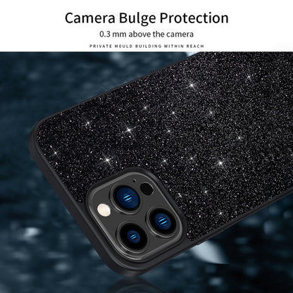 For iPhone 16 Pro SULADA Glittery PC Hybrid TPU Handmade Leather Phone Case(Black) - iPhone 16 Pro Cases by SULADA | Online Shopping UK | buy2fix