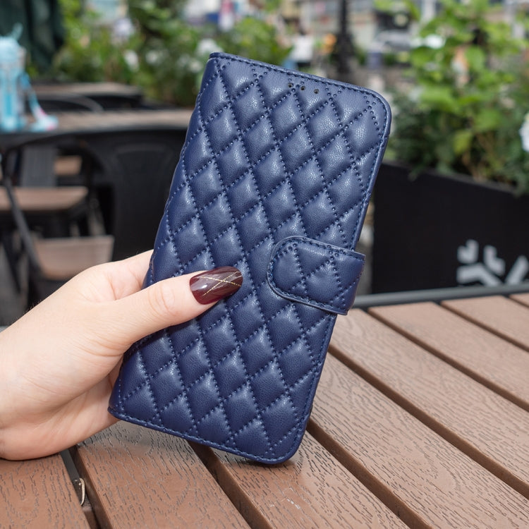 For Honor 100 Diamond Lattice Wallet Flip Leather Phone Case(Blue) - Honor Cases by buy2fix | Online Shopping UK | buy2fix