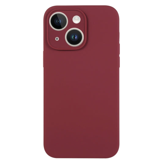 For iPhone 14 Plus Pure Color Liquid Silicone Fine Pore Phone Case(Plum) - iPhone 14 Plus Cases by buy2fix | Online Shopping UK | buy2fix