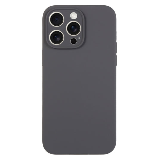 For iPhone 16 Pro Max Pure Color Liquid Silicone Fine Pore Phone Case(Charcoal Black) - iPhone 16 Pro Max Cases by buy2fix | Online Shopping UK | buy2fix