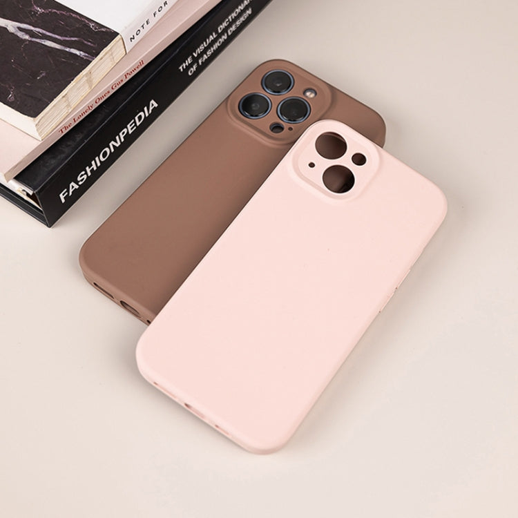 For iPhone 16 Pro Max Pure Color Liquid Silicone Fine Pore Phone Case(Sand Pink) - iPhone 16 Pro Max Cases by buy2fix | Online Shopping UK | buy2fix