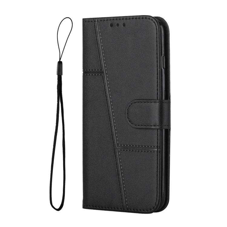 For Motorola Moto G Stylus 5G 2024 Stitching Calf Texture Buckle Leather Phone Case(Black) - Motorola Cases by buy2fix | Online Shopping UK | buy2fix