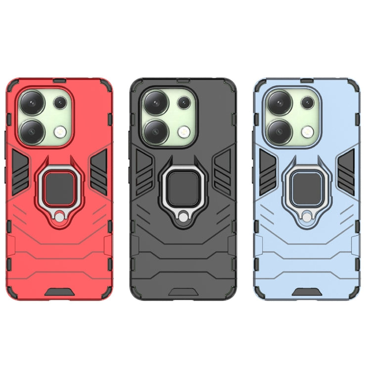 For Xiaomi Redmi Note 13 4G Shockproof PC + TPU Holder Phone Case(Red) - Note 13 Cases by buy2fix | Online Shopping UK | buy2fix