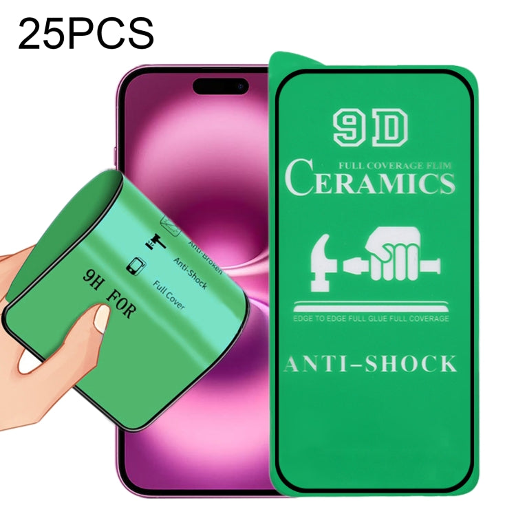 For iPhone 16 Plus 25pcs 9D Full Screen Full Glue Ceramic Film - iPhone 16 Plus Tempered Glass by buy2fix | Online Shopping UK | buy2fix