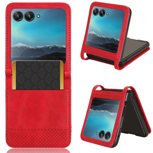 For Motorola Razr 40 Ultra Retro Texture Leather Phone Case(Red) - Motorola Cases by buy2fix | Online Shopping UK | buy2fix